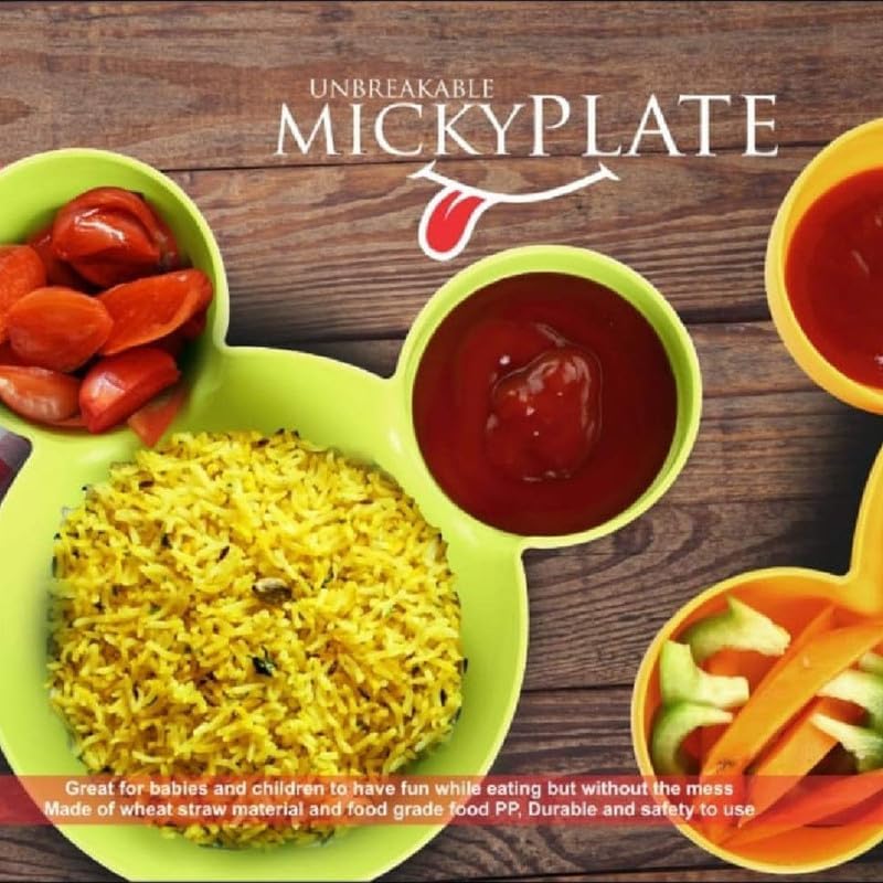 AIDROM MART AIDROMMART Unbreakable Eco-Friendly Plastic Mickey Minnie Shaped Small Food Serving Plate | Snack Serving Mickey Mouse Plate/Tray for Home, resturants, cafes (Multicolor) - Image 5