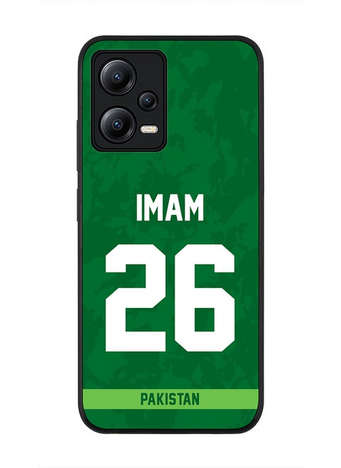 Cover for Poco X5 / Redmi Note 12 5G, Rugged Black Slim fit Soft Flexible Thin Protective Phone Cases - Player Name - Imam-ul-Haq, Jersey Number- 26