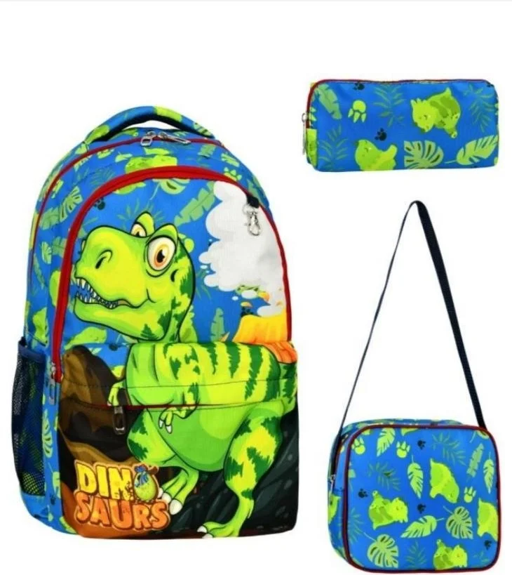 Dzc Kuzenler Avm Dzc Cousins ​​Avm Primary School Dinosaur Children's Backpack Set of 3 Durable Waterproof