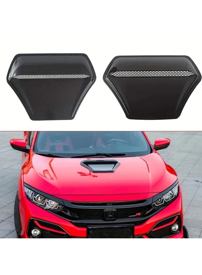 Carbon Fiber Hood Air Flow Intake Vent Cover Sticker for Car Exterior Upgrade - Image 1