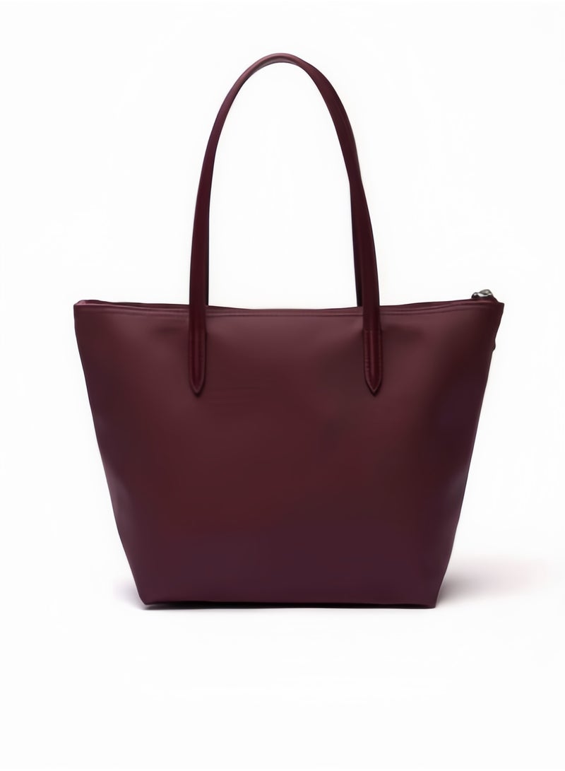Lacoste Women's L12.12 Concept Fashion Versatile Large Capacity Zipper Handbag Single Shoulder Bag Tote Bag Medium Claret - Image 4