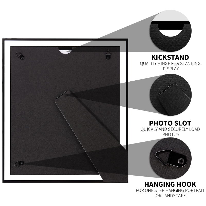 IZIDDO 5x7 Picture Frames Set of 4,Black Glass Photo Frame,for Wall Mount or Tabletop Standing,Gift Picture Frame, Horizontally or Vertically (5x7, Black) - Image 5