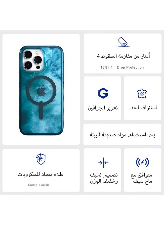 ZAGG - Apple iPhone 15 Case , Milan Snap Ocean- Durable Graphene Phone Case with Anti-Yellowing, Scratch Resistance, and Wireless Charging - Image 1