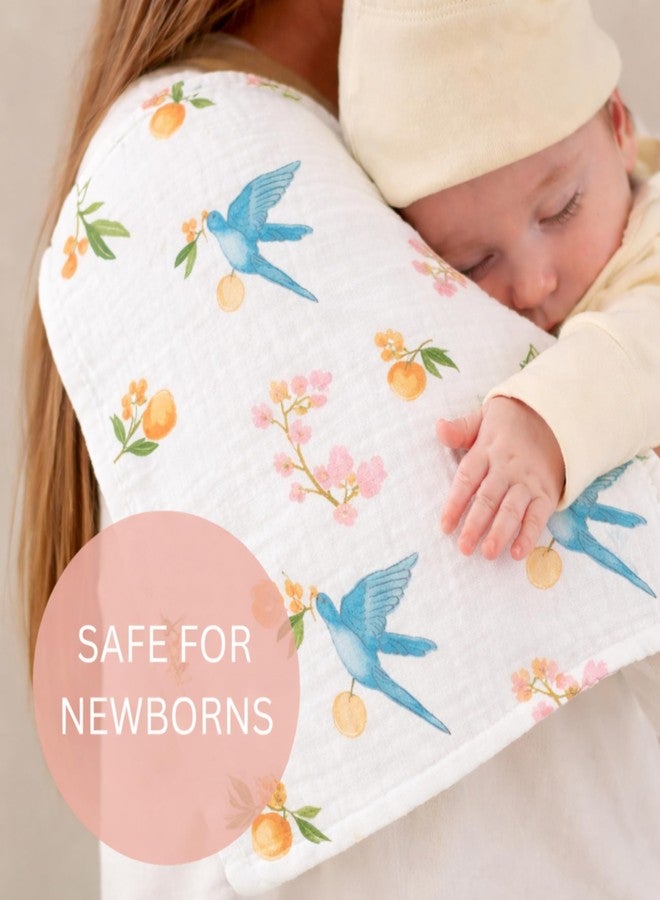 Nestlooms 100% Organic Cotton Muslin Baby Burp Cloths (21 X 10 inches), Ultra-Soft, Extra Absorbent Hankies & Napkins, Large Size Burping Cloth for Newborns & Infants Boys & Girls (Fruit Flyers) - Image 3