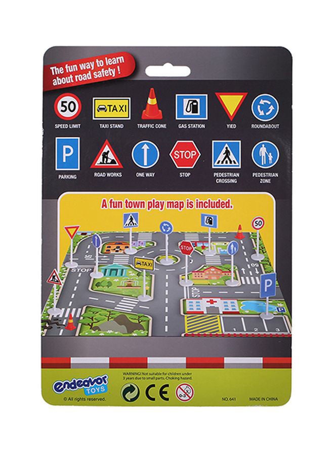 NIBEMINENT Traffic Sign Playset With Play Mat - Image 1