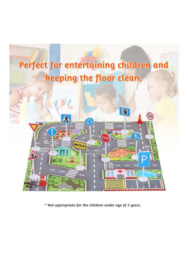 NIBEMINENT Traffic Sign Playset With Play Mat - Image 2