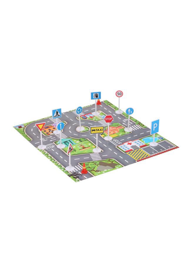 NIBEMINENT Traffic Sign Playset With Play Mat - Image 4