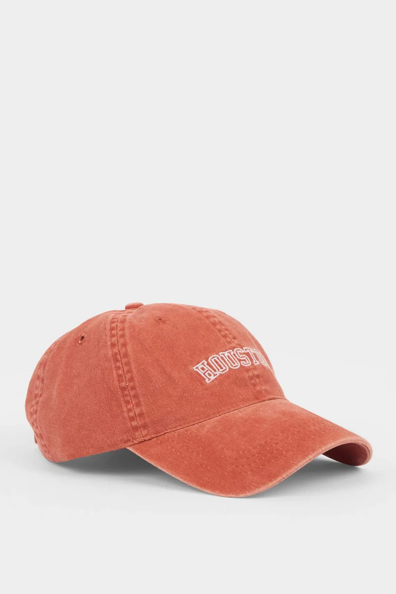 ديفاكتو Man Label Printed Denim Baseball Cap