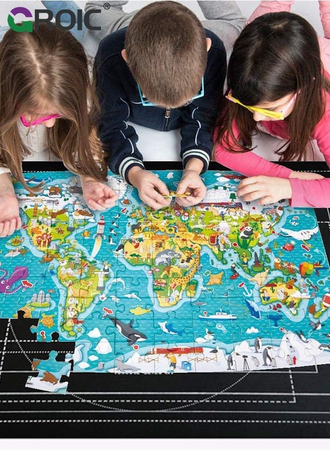 GROIC 3000 Piece Puzzle Mat,Puzzled Board Puzzling Organizers and Storage with 4PCS Jigsaws Sorting Trays,Portable Puzzle Saver for 3000 2000 1500 1000 Pieces Jigsaw Puzzles,Drawstring Storages Bag Jigsawn Keeper Saver - Image 5