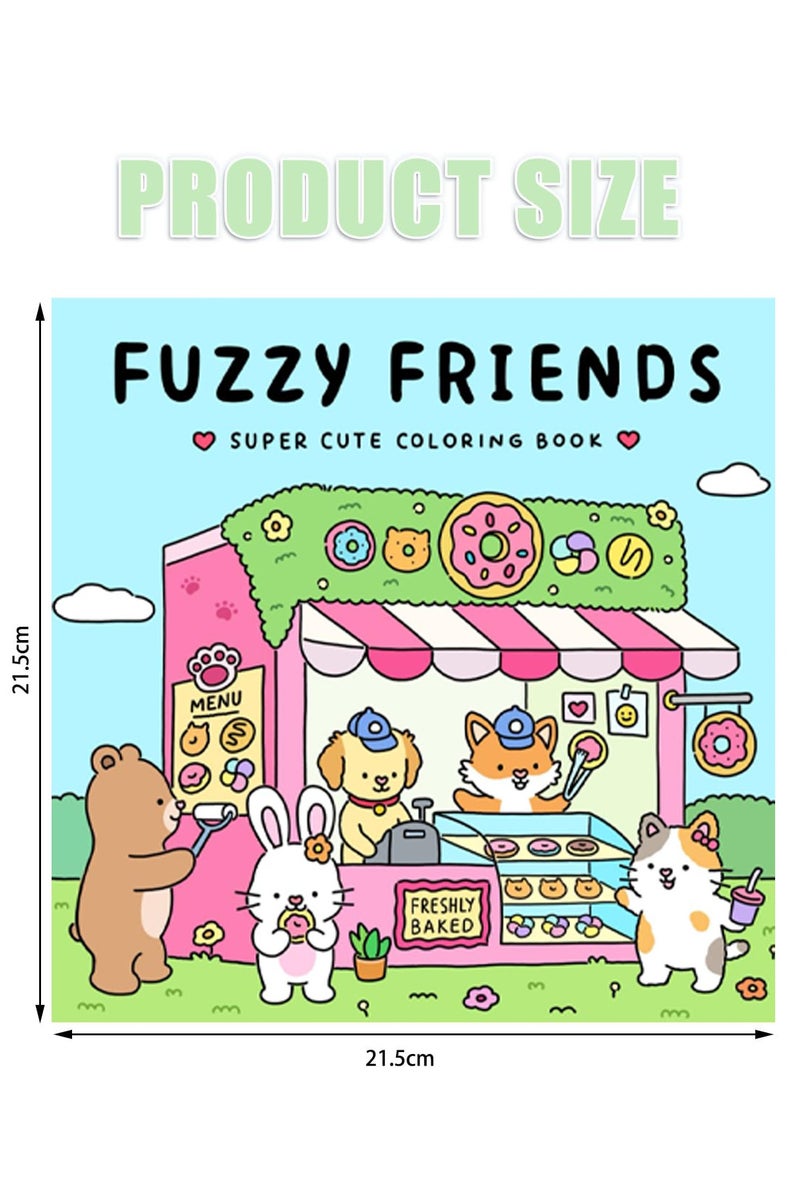 Mr. Penda Fuzzy Friends: A Stress-Relief Coloring Book for Adults & Teens, Cute & Cozy Daily Activities, Mindfulness Illustrations, Relaxing Anti-Anxiety Art Therapy, 40 Hand Drawn Pages Ready for Coloring (Multicolour) - Image 2
