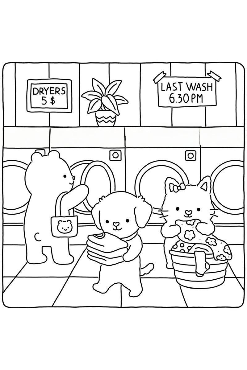 Mr. Penda Fuzzy Friends: A Stress-Relief Coloring Book for Adults & Teens, Cute & Cozy Daily Activities, Mindfulness Illustrations, Relaxing Anti-Anxiety Art Therapy, 40 Hand Drawn Pages Ready for Coloring (Multicolour) - Image 5