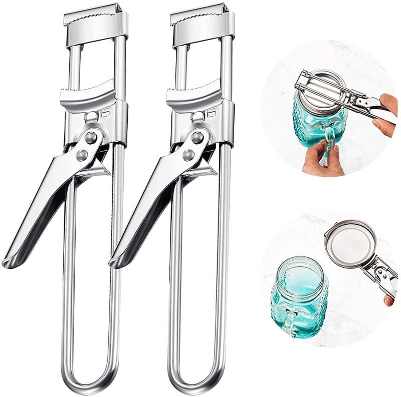 Adjustable Jar Opener: Stainless Steel Silver - Multifunctional Grip Lid Opener for Seniors Arthritis Sufferers - Image 1