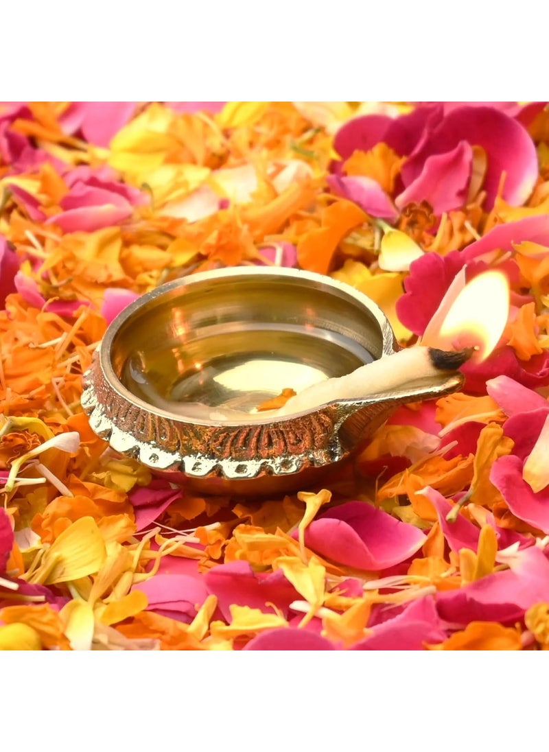 Mkd2 Rise Mkd2 Rise Brass Kuber Diya Oil Lamp Pack of 1 for Deepak Diwali Pooja Mandir Temple Puja Room Home Decor  - Image 4