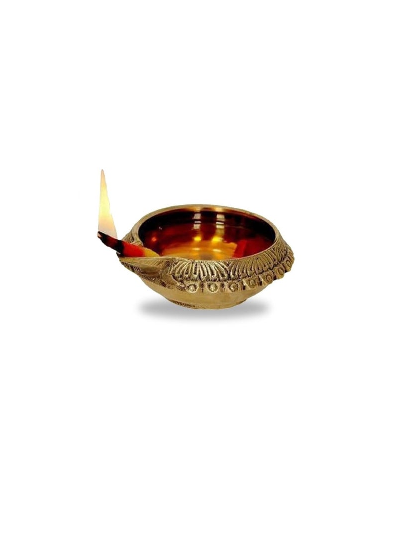 Mkd2 Rise Mkd2 Rise Brass Kuber Diya Oil Lamp Pack of 1 for Deepak Diwali Pooja Mandir Temple Puja Room Home Decor  - Image 1