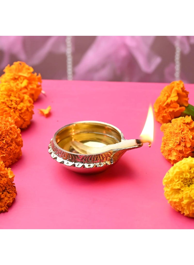 Mkd2 Rise Mkd2 Rise Brass Kuber Diya Oil Lamp Pack of 1 for Deepak Diwali Pooja Mandir Temple Puja Room Home Decor  - Image 5