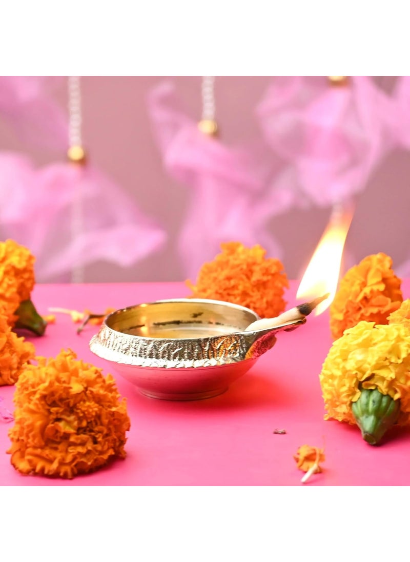 Mkd2 Rise Mkd2 Rise Brass Kuber Diya Oil Lamp Pack of 1 for Deepak Diwali Pooja Mandir Temple Puja Room Home Decor  - Image 3