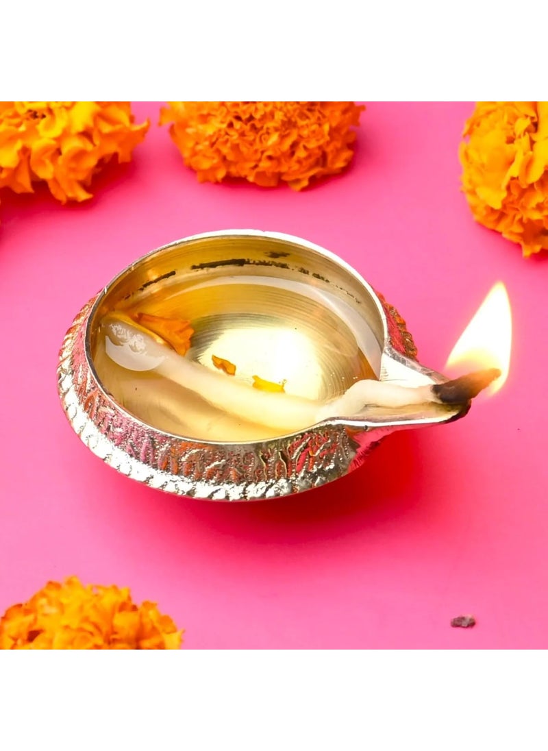 Mkd2 Rise Mkd2 Rise Brass Kuber Diya Oil Lamp Pack of 1 for Deepak Diwali Pooja Mandir Temple Puja Room Home Decor  - Image 2
