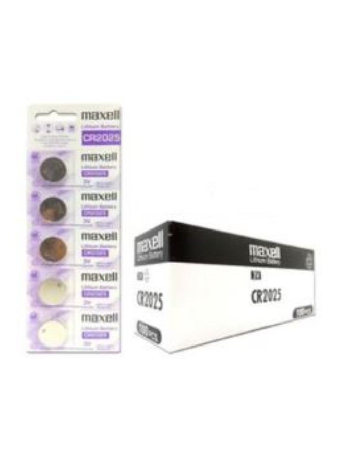 ماكسل 100 قطعة من بطاريات الليثيوم ماكسيل CR2025 اليابانية 3 فولت