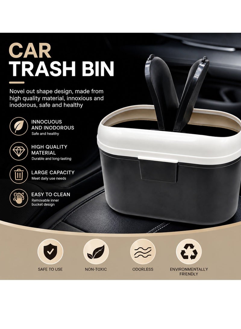MOB Car Trash Bin Large Capacity Vehicle Garbage Can with Dual Flip Lid, Portable Car Dustbin, Auto Waste Storage Box, Leak Resistant Interior Organizer, Tissue Holder, Seat Back Trash Container for Car SUV Truck Van Office Home ERPC13363 - Image 4