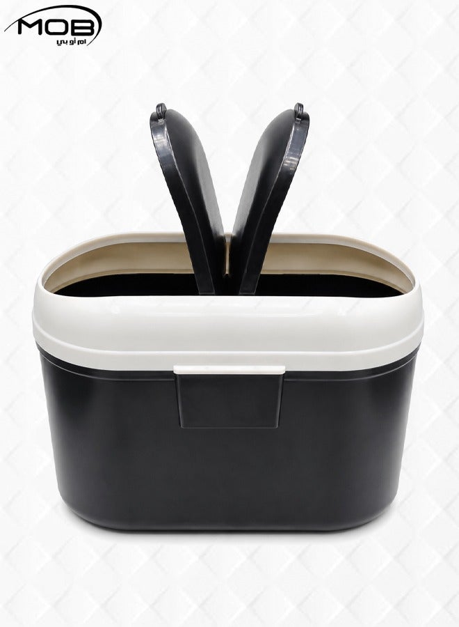 MOB Car Trash Bin Large Capacity Vehicle Garbage Can with Dual Flip Lid, Portable Car Dustbin, Auto Waste Storage Box, Leak Resistant Interior Organizer, Tissue Holder, Seat Back Trash Container for Car SUV Truck Van Office Home ERPC13363 - Image 1