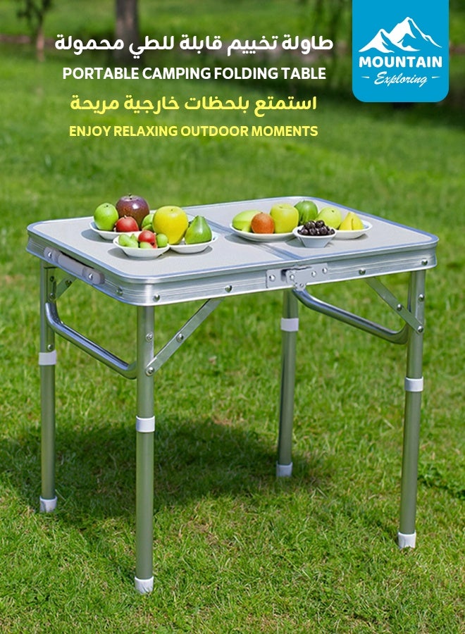 استكشاف الجبال طاولة تخييم قابلة للطي محمولة | ارتفاع قابل للتعديل، تتحمل حتى ‎50‎ كجم بثبات، سهلة التخزين | متعددة الاستخدام: مكتب دراسة / طاولة تخييم / طاولة شواء - Image 1