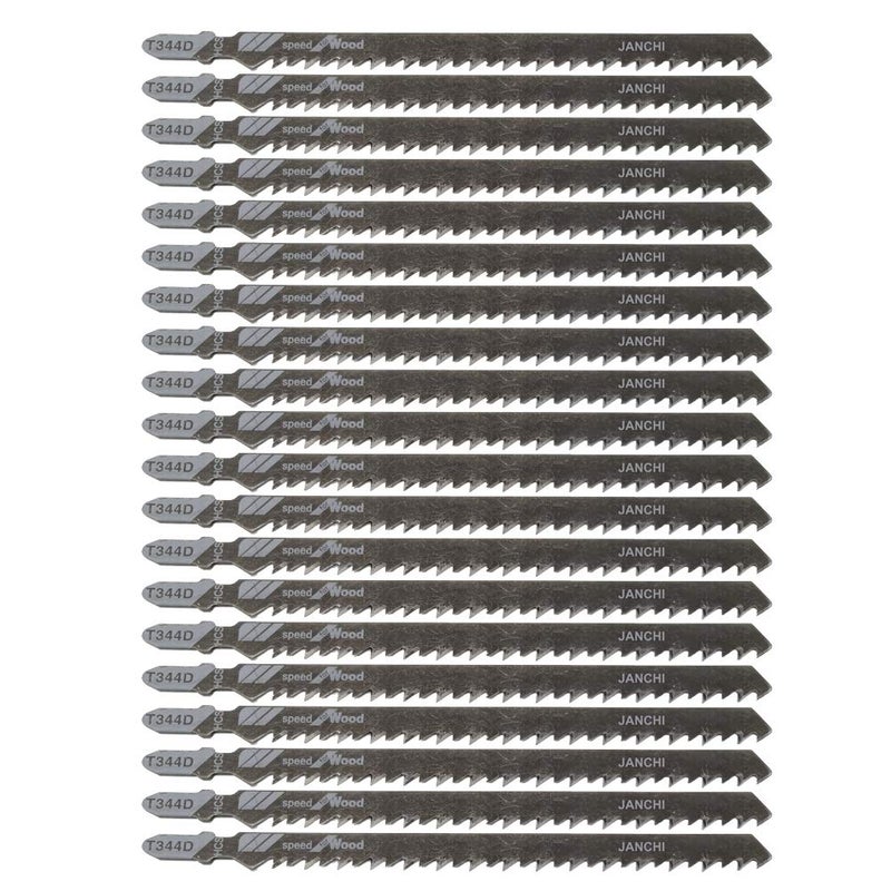 Jianchi 20Pack T344D Long Jigsaw Blades Set, HCS 6-Inch 6TPI T-Shank Contractor Straight-Cut Jig Saw Blade Designed for Quick Cutting Thick Construction Timber, Softwood, Chipboards, Wood Core Plywood - Image 1
