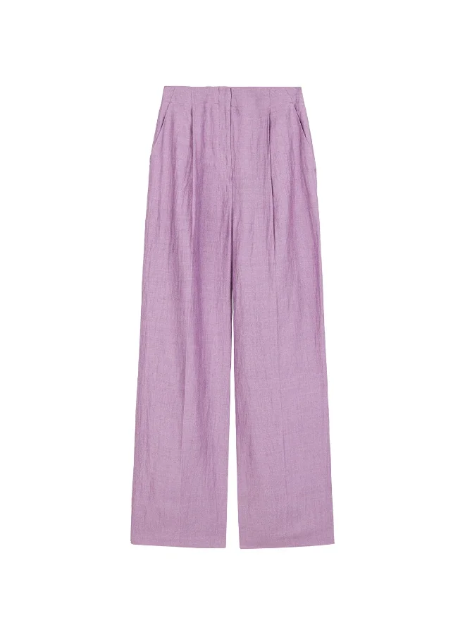 Darted Wide-Leg Trousers
