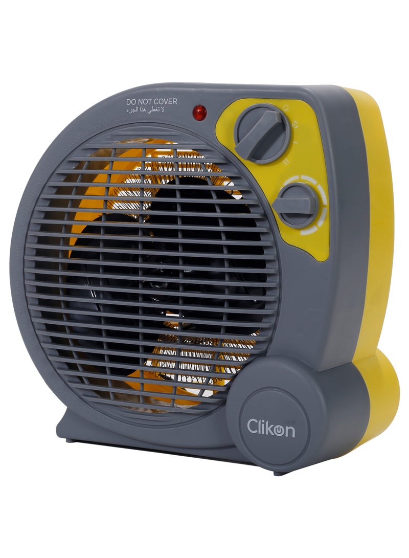 Clikon Compact Fan Heater – Instant Warmth for Home & Office 2000 W CK4240 Yellow/Grey - Image 1