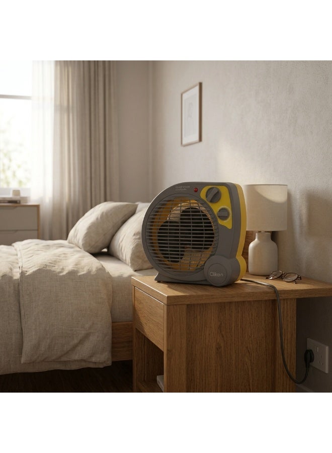 Clikon Fan Heater | Practical Fan Heating Design | Convenient Indoor Heating | Easy Room Heating | Everyday Heating Solution | 2-Year Warranty | CK4240 | Grey and Yellow 2000 W CK4240 Yellow/Grey - Image 5