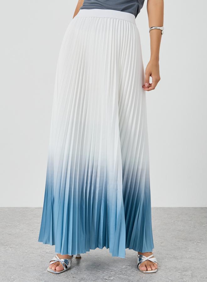 Take Two Ombre Accordion Pleated A-Line Maxi Skirt - Image 2