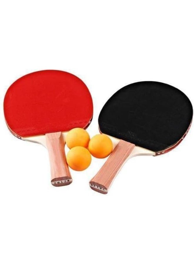 Table Tennis Racket and Balls Set - 2 Paddles, 3 Orange Balls - Image 2