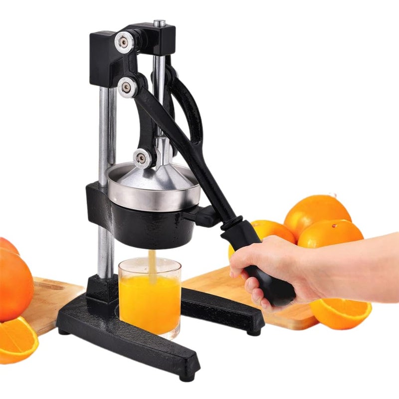 COURANT Courant CastIron Orange Juice Squeezer Durable EasytoClean Professional Citrus Juicer Stainless Steel Lemon Grapefruit Squeezer Sturdy Manual Citrus Press with Large Press Bowl Easy Grip Black  - Image 1
