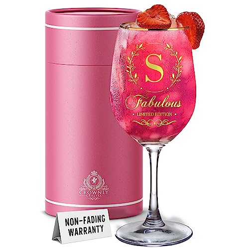CROWNLY CRYSTAL Red Wine Glasses Personalised Gifts for Women Birthday Gifts for Mum Mothers Day Gifts for Her Sister Gifts Ladies Drinking Glasses Wine Gift S