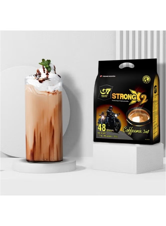 G7 Power G7 Strong Vietnamese Coffee. 3-in-1 Instant Espresso Coffee Powder, Fat-Free and Sugar-Free, 48 Packets. - Image 4