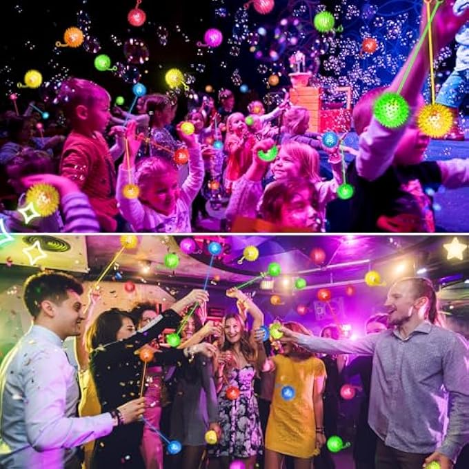 SHQDD 24PCS Light Up Ball, Bouncy Balls for Kids, 6 Colors Flashing Squeaky Ball, 2.55inch Light Up Toys, Bouncy Balls for Toddlers 1-3, Glow in The Dark Party Favors for Teens, Adults, Children - Image 5