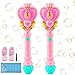 Tlkiaa 2 Pack Bubble Wand for Kids Princess Heart Bubble Machine Blower Maker Wands Easter Basket Stuffers Outdoor Toys Gifts for 3 4 5 6 7 8 Years Old Toddlers Little Girls - Image 2