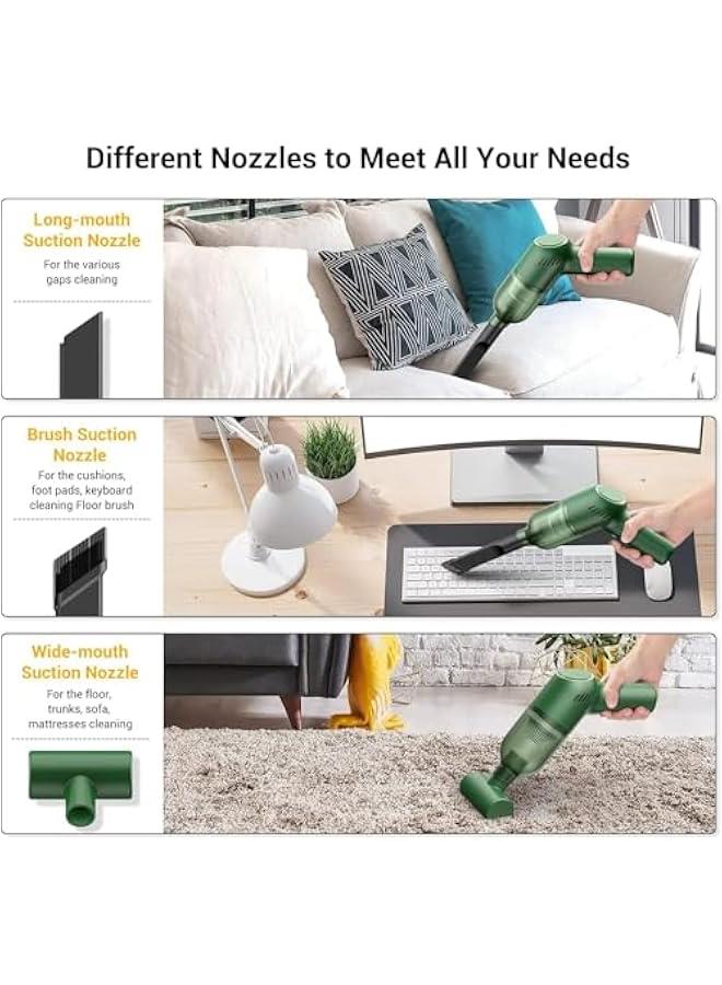 HOOKOR Handheld Vacuum Cordless,Portable Car Vacuum Cleaner,Mini Rechargeable Hand Vacuum Cleaner, Power Suction with Bag,Wet Dry Vacuum for Car/Home/Office/Pet Hair/Computer/Carpet 120w - Image 5