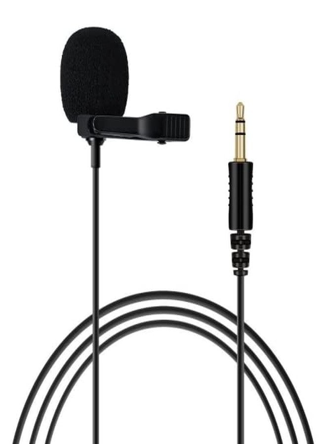 ELFOG® Compatiable for GoPro TRS 1.5M Lavalier Lapel Microphone (Compatible with HERO11-5, Black) Action Camera Accessories - Image 1