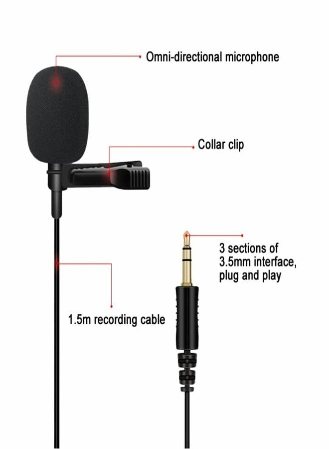 ELFOG® Compatiable for GoPro TRS 1.5M Lavalier Lapel Microphone (Compatible with HERO11-5, Black) Action Camera Accessories - Image 3