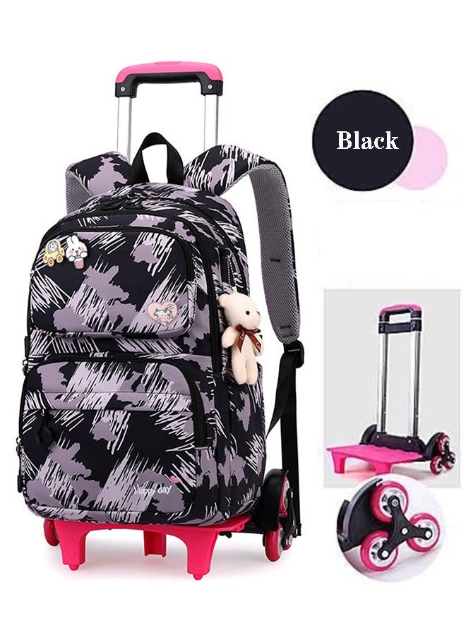 GoldenLike Girls Rolling Backpacks Large Capacity School Bag with wheels Durable Students Wheeled Backpack Kids Travel Trolley BookBag School Luggage Bag for Boys Girls - Image 1