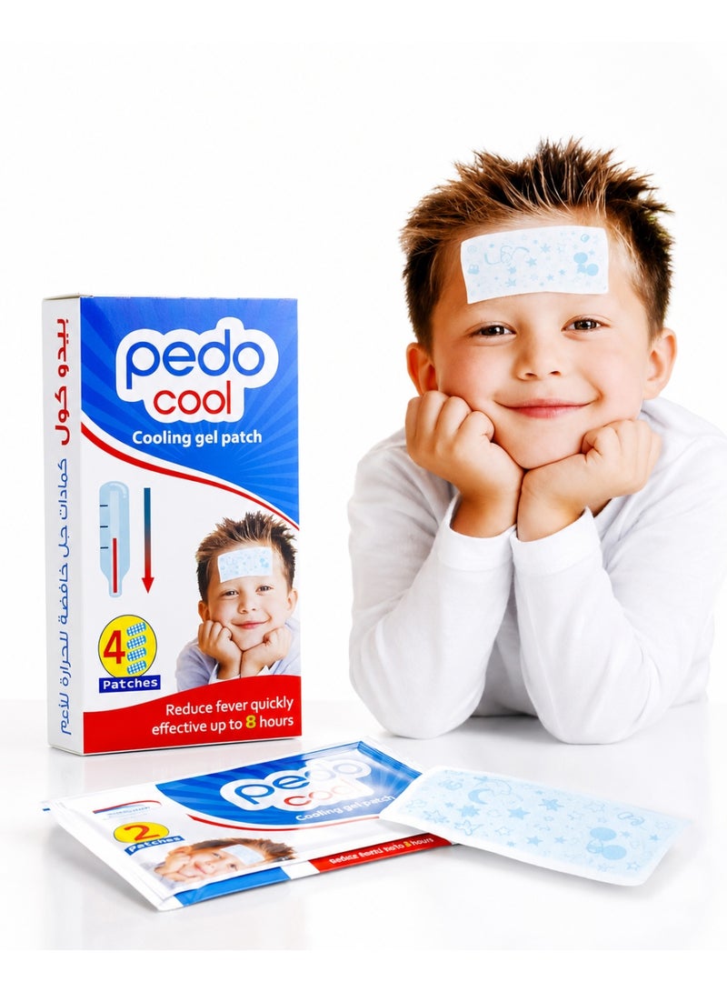 بيدو كمادات جل خافضة للحرارة للأطفال من بيدو كول (pedo cool) - لتخفيف سريع للحمى ممتد حتى 8 ساعات - عبوة من 4 قطع - Image 4