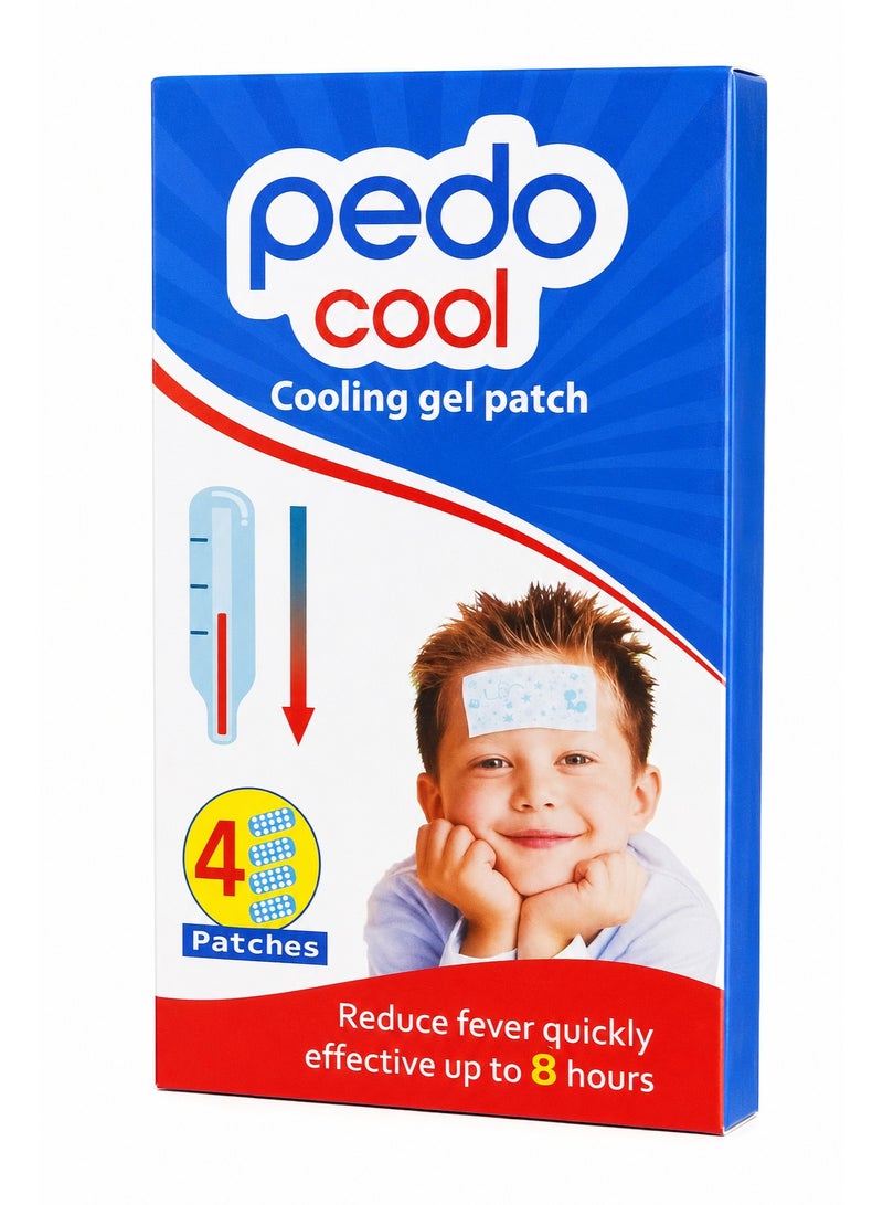 بيدو كمادات جل خافضة للحرارة للأطفال من بيدو كول (pedo cool) - لتخفيف سريع للحمى ممتد حتى 8 ساعات - عبوة من 4 قطع - Image 1