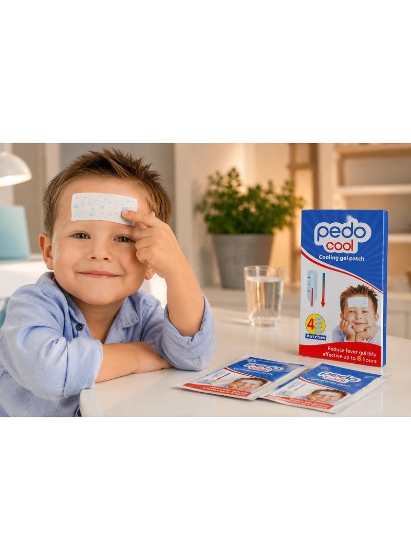 بيدو كمادات جل خافضة للحرارة للأطفال من بيدو كول (pedo cool) - لتخفيف سريع للحمى ممتد حتى 8 ساعات - عبوة من 4 قطع - Image 3
