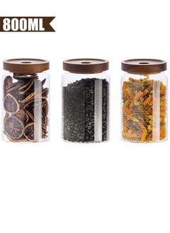 General 3 PCS Airtight Glass Storage Jar Borosilicate Glass Kitchen Canisters Glass Canister for Kitchen Pantry Organization Ideal for Coffee Nuts Cookie (800ml)  - Image 1