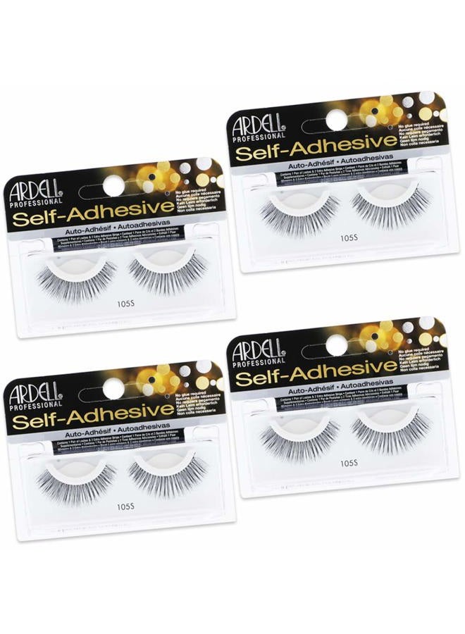 ARDELL False Eyelashes Self-Adhesive 105S, Faux Mink Lashes Natural Look Strip Lash, Eye Makeup, Reusable, 4 Pack - Image 1