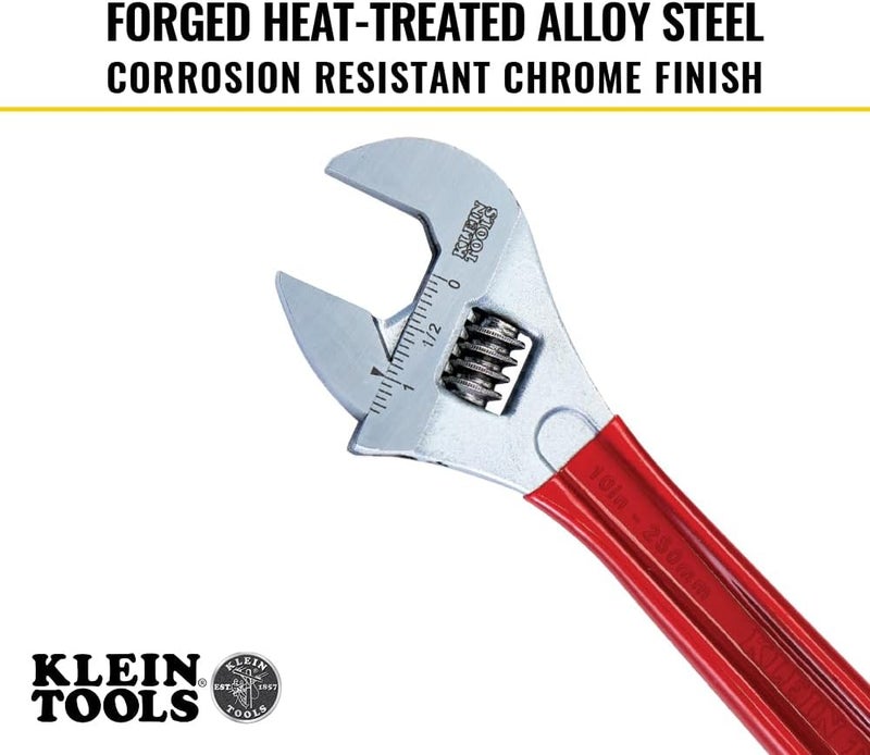 Klein Tools 10-Inch Adjustable Wrench Extra Capacity D507-10 - Image 4