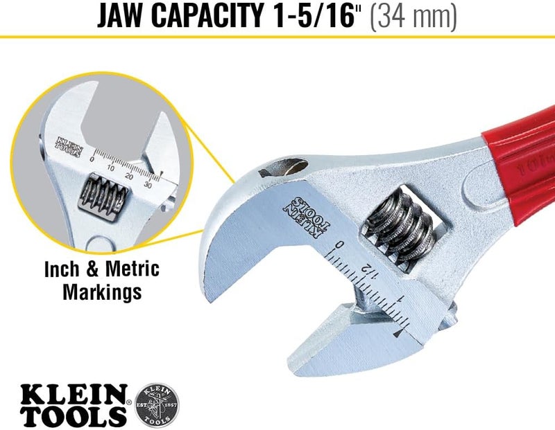 Klein Tools 10-Inch Adjustable Wrench Extra Capacity D507-10 - Image 3