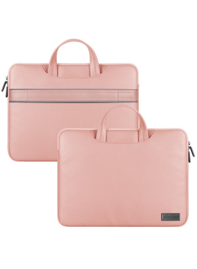 Macbook Computer Bag Suitable For Apple Huawei Handbag 15 Laptop Leather Business M3 Inner Bag-Color:Rose Gold-Applicable Model:15 Inches  - Image 1