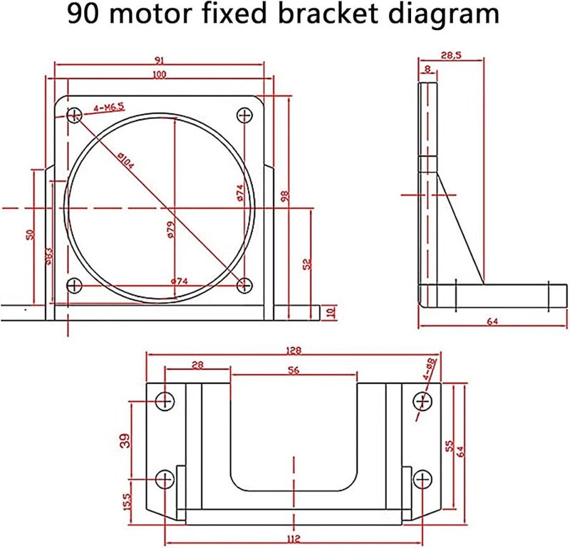60 × 60 قوس حامل محرك ألومنيوم حامل لأداة قياس مرنة - Image 5