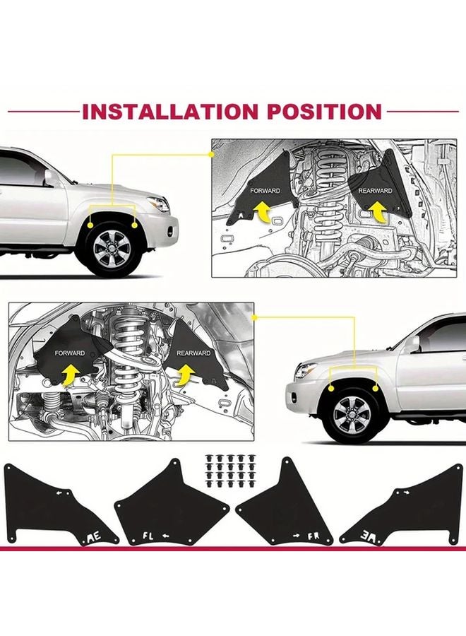 Toyota FJ Cruiser 2007 2014 Front Fender Splash Guard Mud Flap Set 4pcs - Image 5